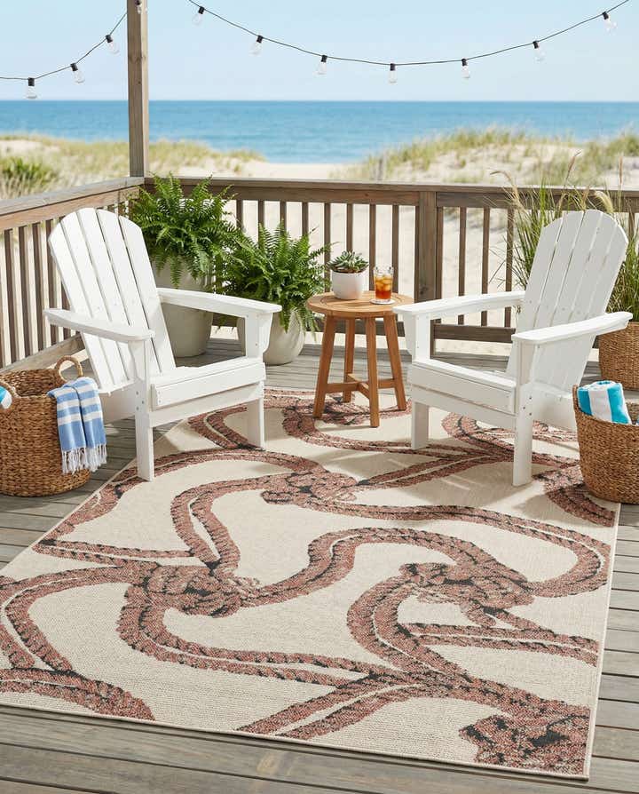 5' x 8' Easy-Clean Coastal Indoor / Outdoor Rug