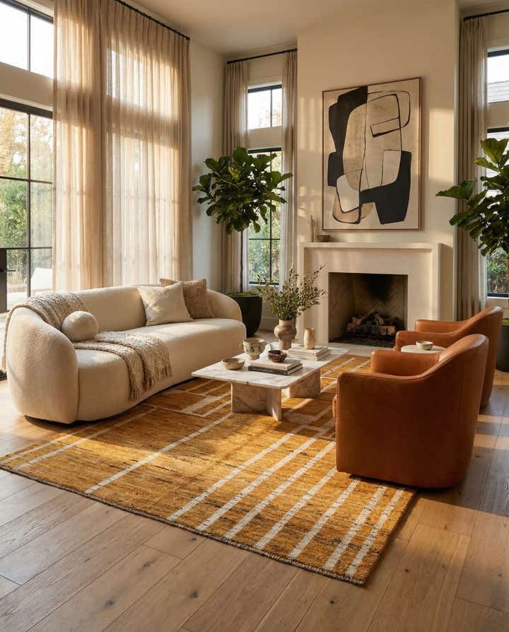 4' 11 x 7' 9 Hand Knotted Darya Wool Rug