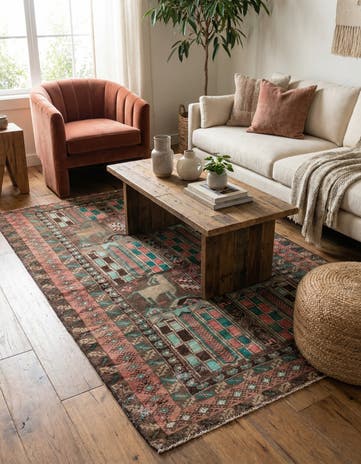 3' 9 x 6' 4 Hand Knotted Ultra Vintage Persian Wool Rug