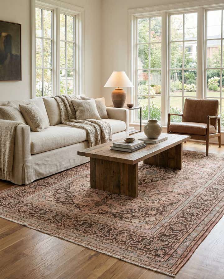 6' 3 x 7' 9 Hand Knotted Ultra Vintage Persian Wool Rug