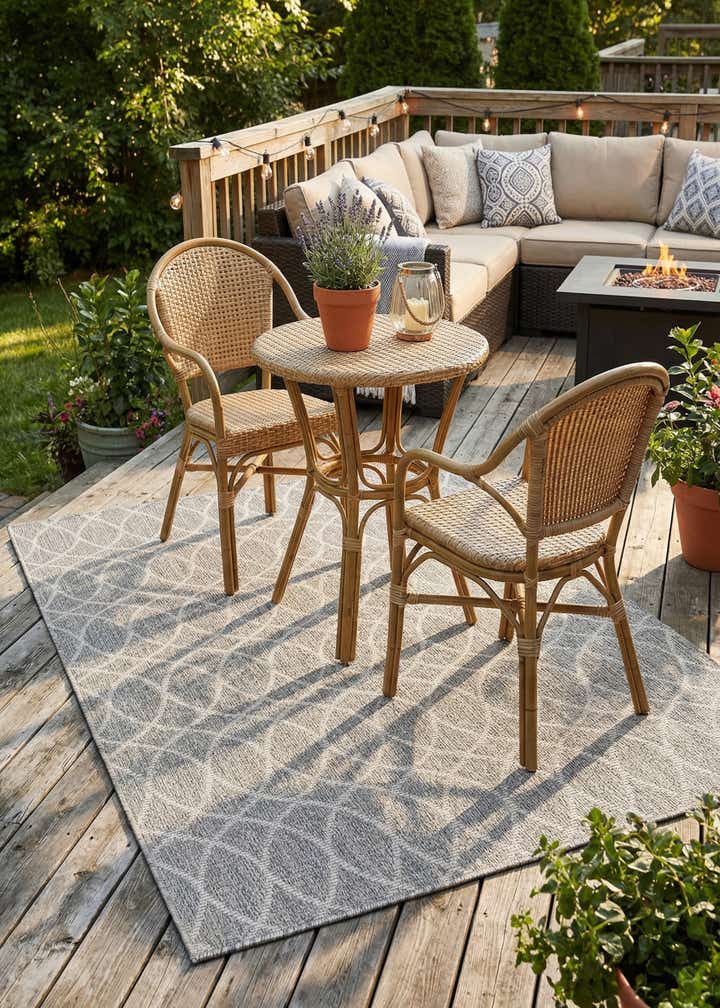 4' x 6' Easy-Clean Trellis Indoor / Outdoor Rug