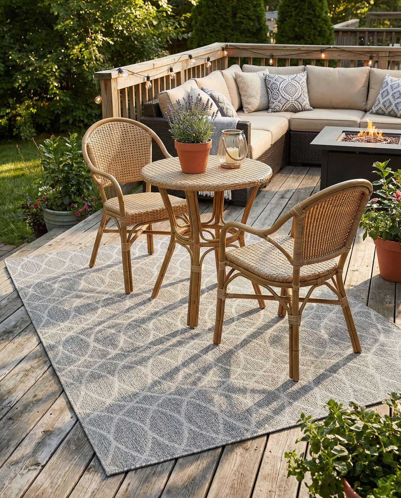 4' x 6' Easy-Clean Trellis Indoor / Outdoor Rug