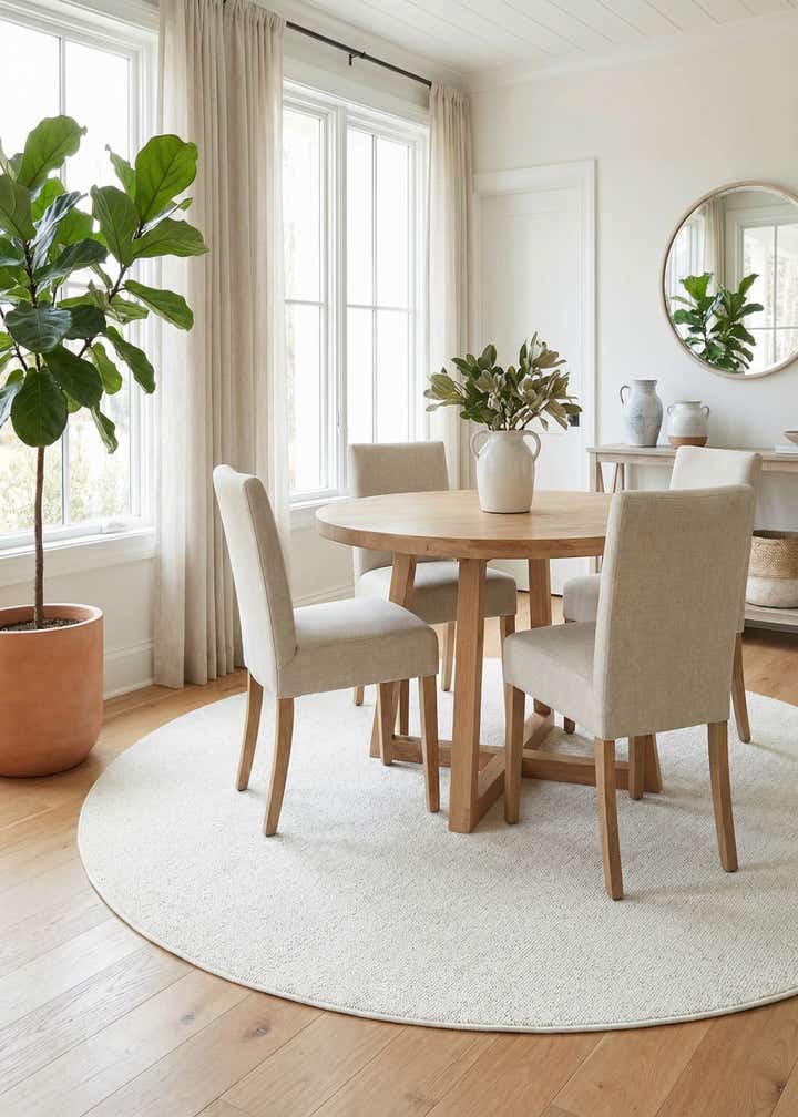 7' 10 x 7' 10 Easy-Clean Solid Indoor / Outdoor Round Rug