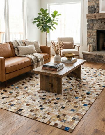 4' 1 x 6' Cowhide - Patchwork Rug