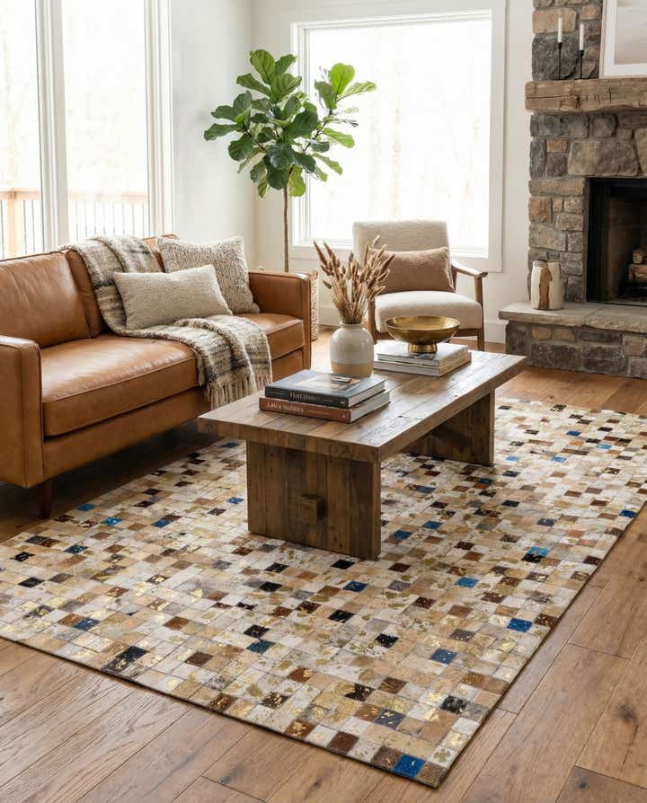 4' 1 x 6' Cowhide - Patchwork Rug