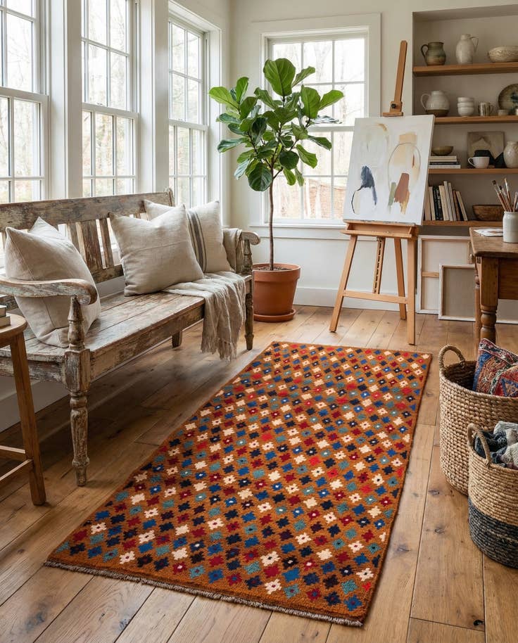 Detail image of 2' 10 x 4' 6 Hand Knotted Balouch Wool Rug