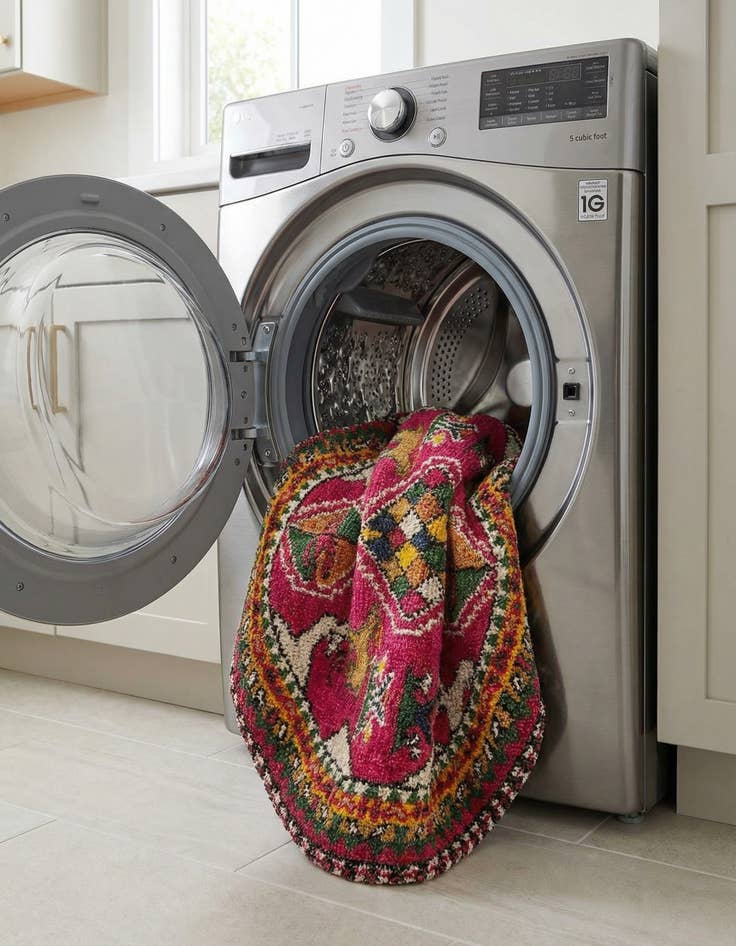 Detail image of  3' 3 x 3' 3  Washable Mesa Round Rug