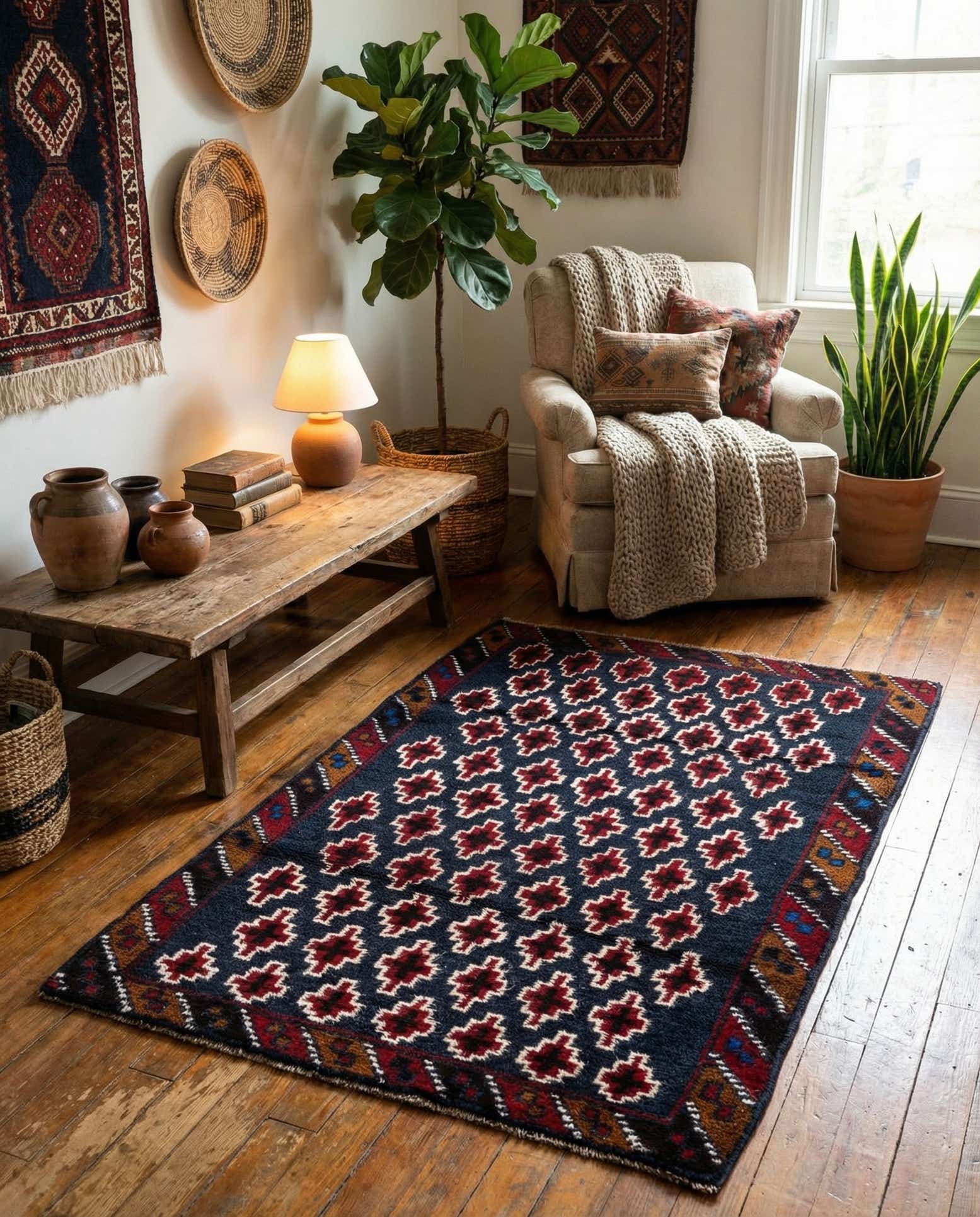 2' 10 x 4' 5 Hand Knotted Balouch Persian Wool Rug