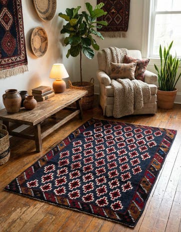 2' 10 x 4' 5 Hand Knotted Balouch Persian Wool Rug