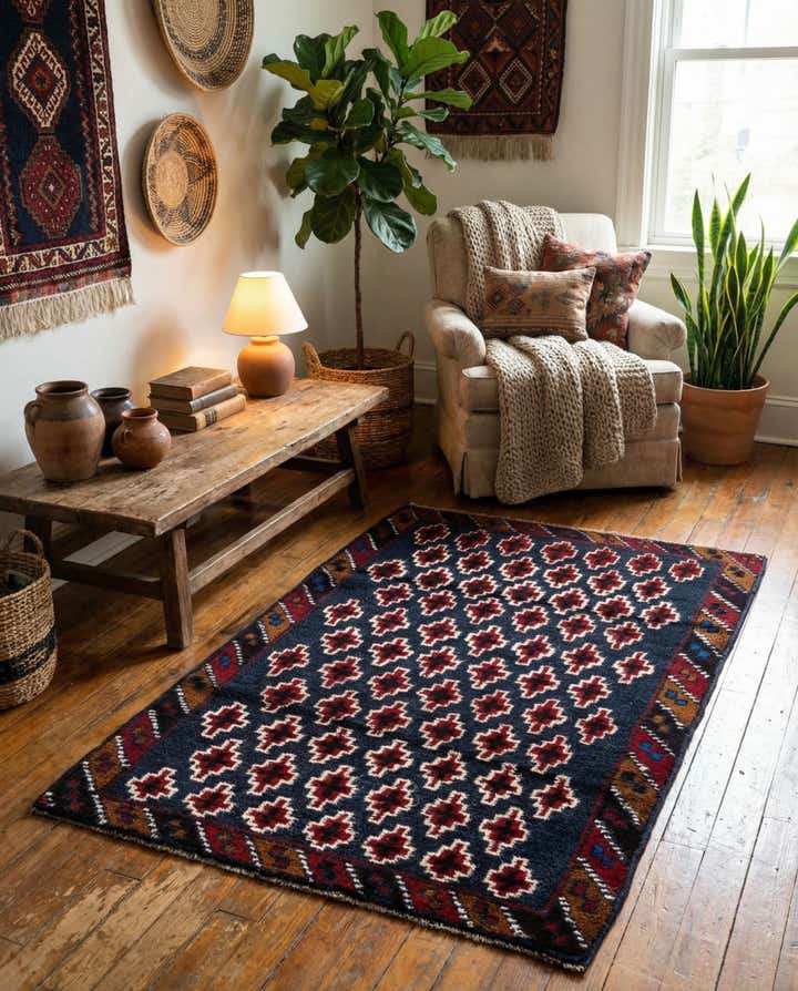 2' 10 x 4' 5 Hand Knotted Balouch Persian Wool Rug