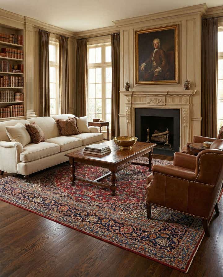 9' 10 x 13' 3 Hand Knotted Kashan Persian Wool Rug