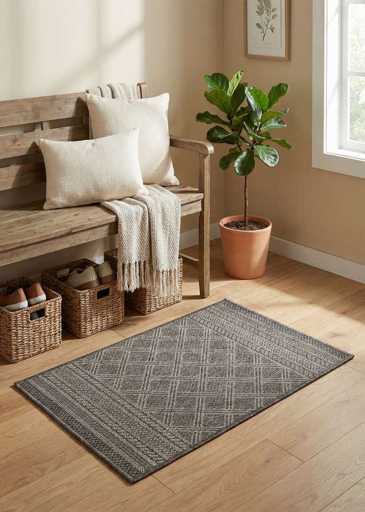 2' x 3' 1 Easy-Clean Trellis Indoor / Outdoor Rug