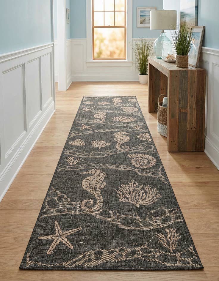 Detail image of 2' 7 x 12' Easy-Clean Coastal Indoor / Outdoor Runner Rug