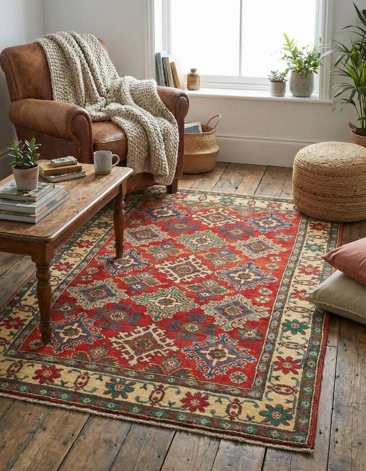 Detail image of 3' 9 x 5' 10  Hand Knotted Kazak Rug