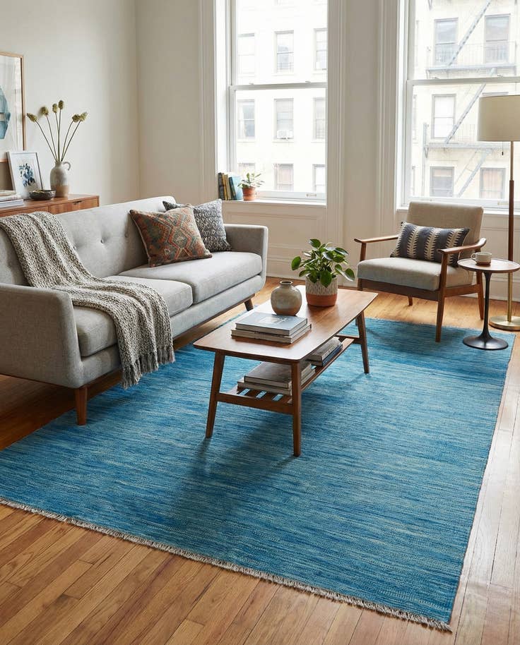 Detail image of 5' 5 x 8' Hand Knotted Kilim Modern Wool Rug
