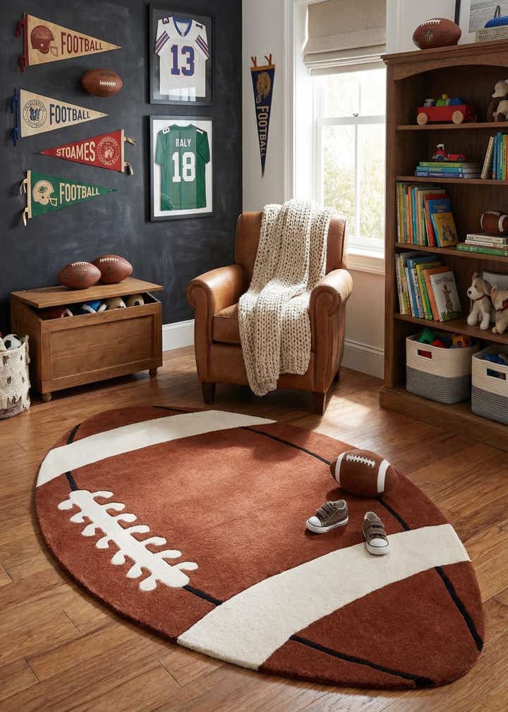 4' 6 x 7' 8 Playtime Kids Wool Oval Rug