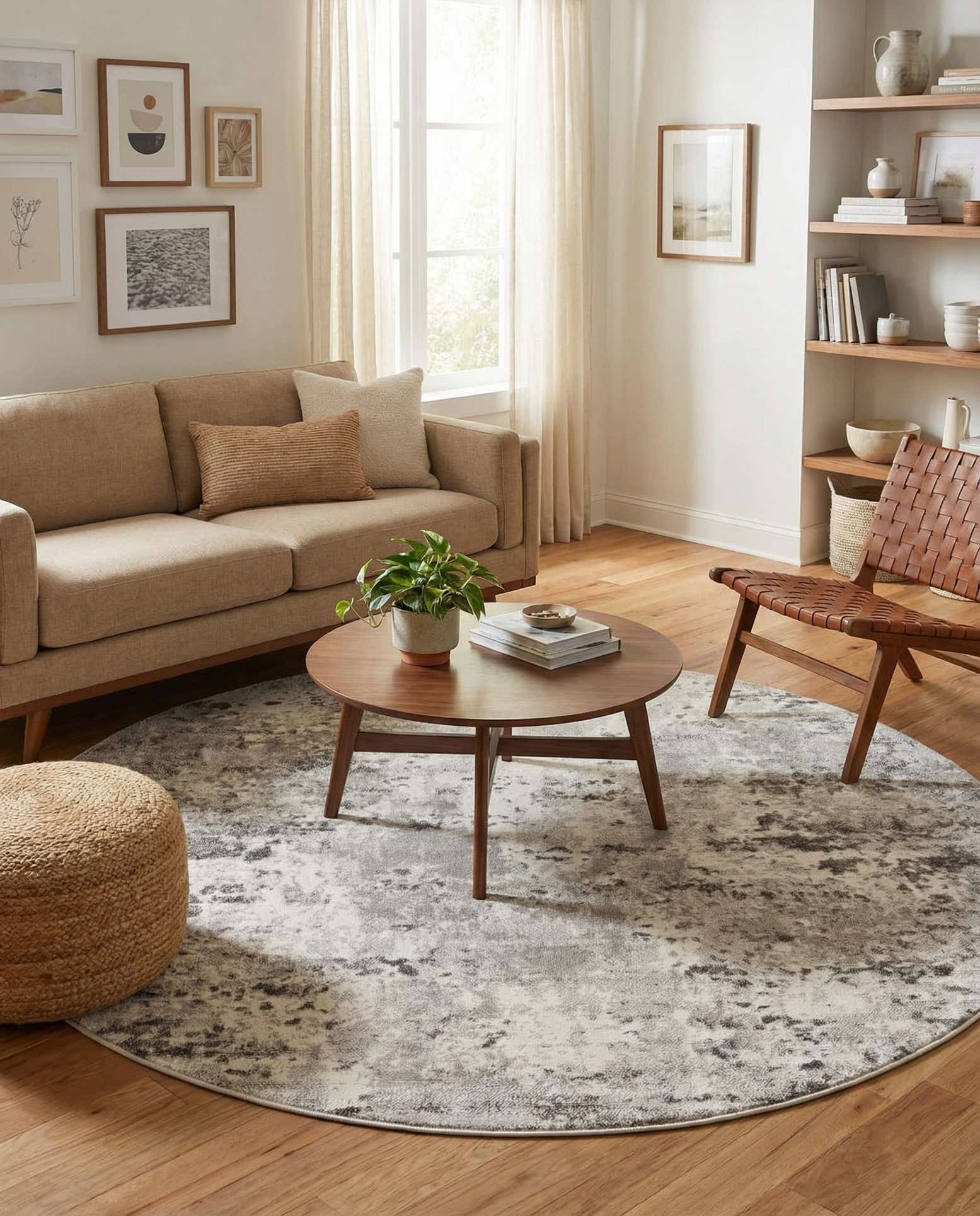 5' x 5' Aurora Round Rug