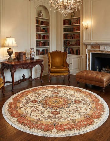 6' 7 x 6' 7 Tabriz Round Rug