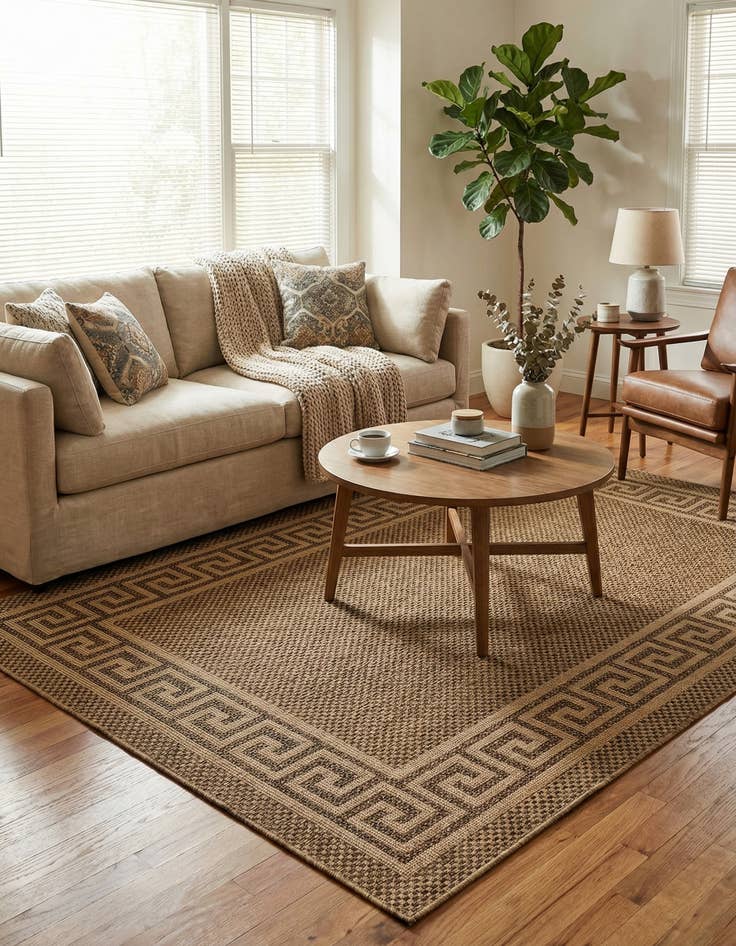 Detail image of 6' x 9'  Washable Border Indoor / Outdoor Rug