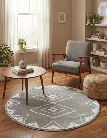 Gray Oslo Round Rug