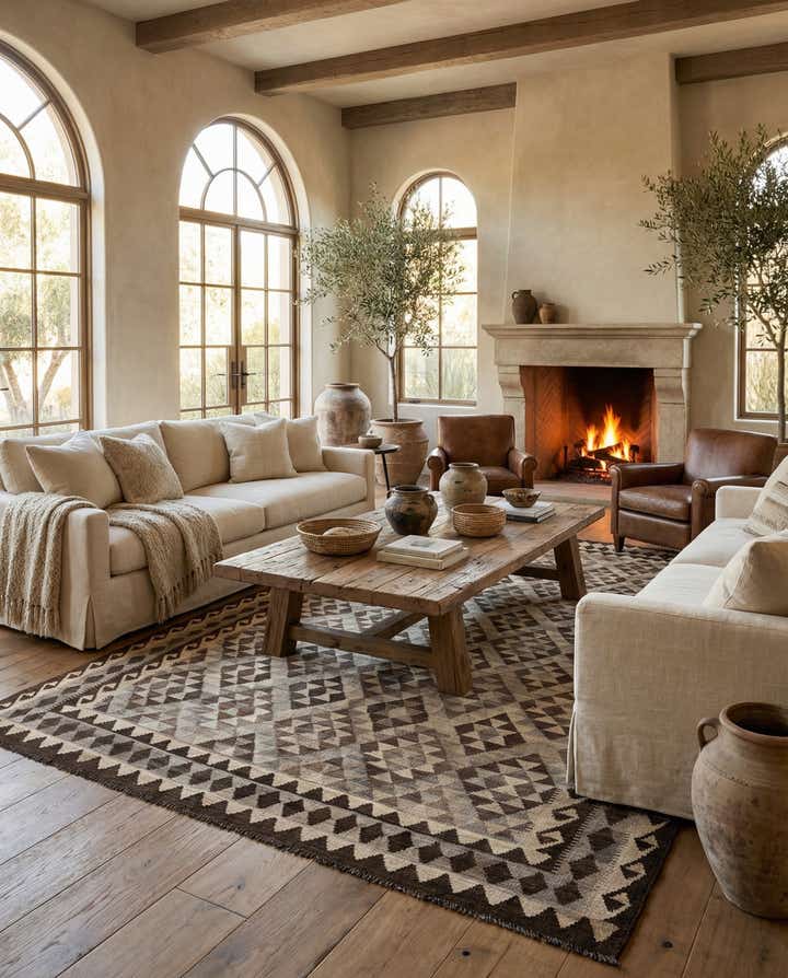 7' x 10' 2 Hand Woven Kilim Maymana Wool Rug