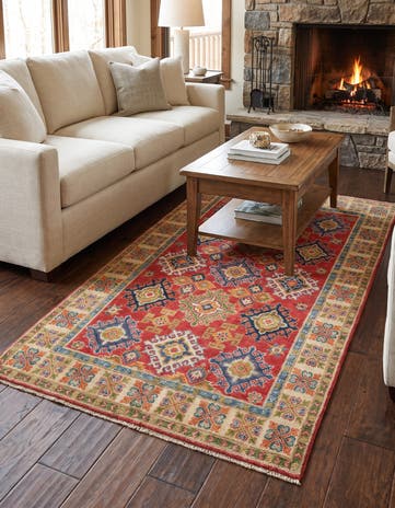 4' 1 x 6' 6 Hand Knotted Kazak Rug