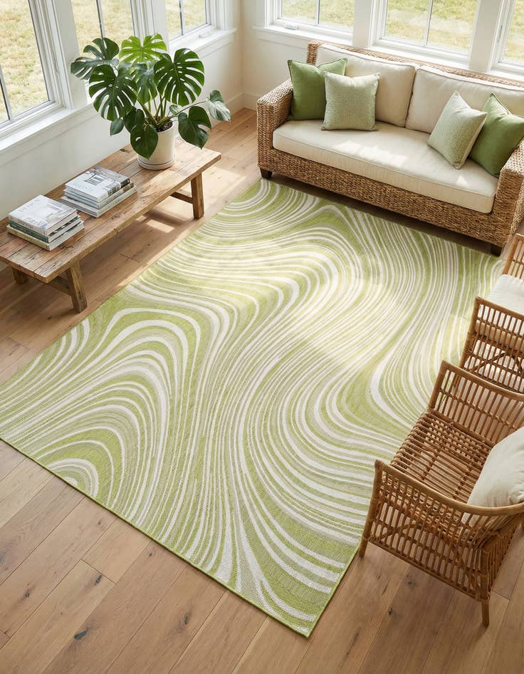 Detail image of 6' x 9'  Washable Modern Indoor / Outdoor Rug