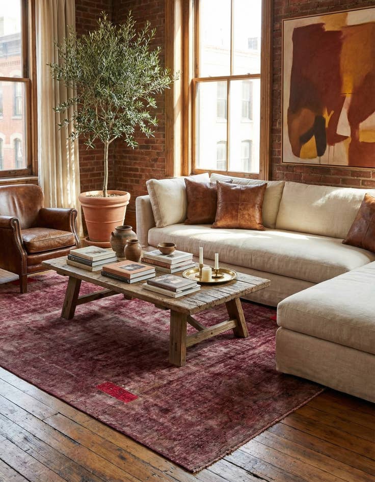 Detail image of  6' 4 x 8' 3  Hand Knotted Ultra Vintage Persian Wool Rug