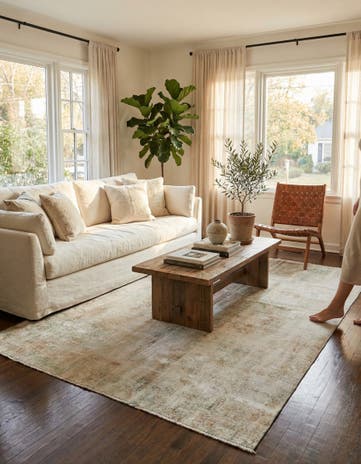 5' 10 x 9' Hand Knotted Ultra Vintage Persian Wool Rug