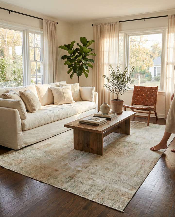 5' 10 x 9' Hand Knotted Ultra Vintage Persian Wool Rug