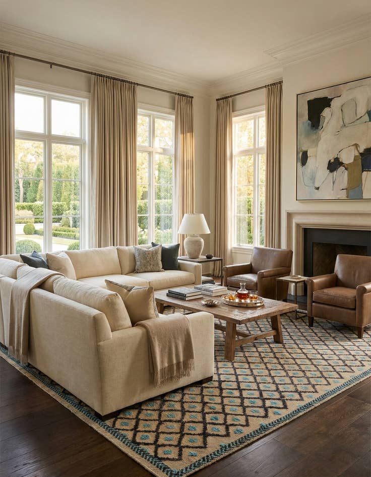 Detail image of 8' 1 x 10' 1  Hand Knotted Darya Wool Rug