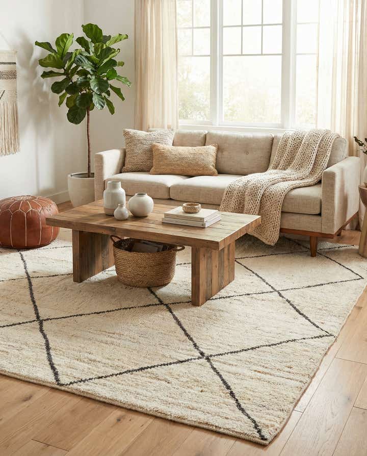 4' 10 x 7' 10 Hand Knotted Moroccan Wool Rug