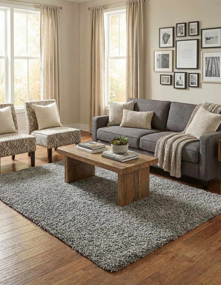 5' 3 x 8' Solid Shag Rug