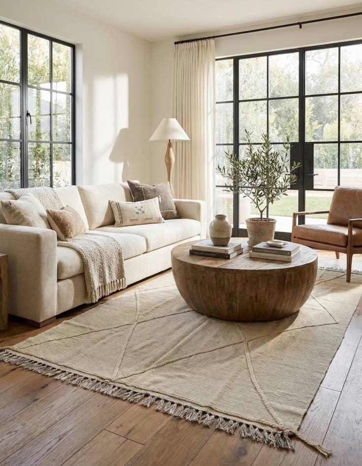 Detail image of 5' x 6' 5  Hand Woven Kilim Modern Wool Rug