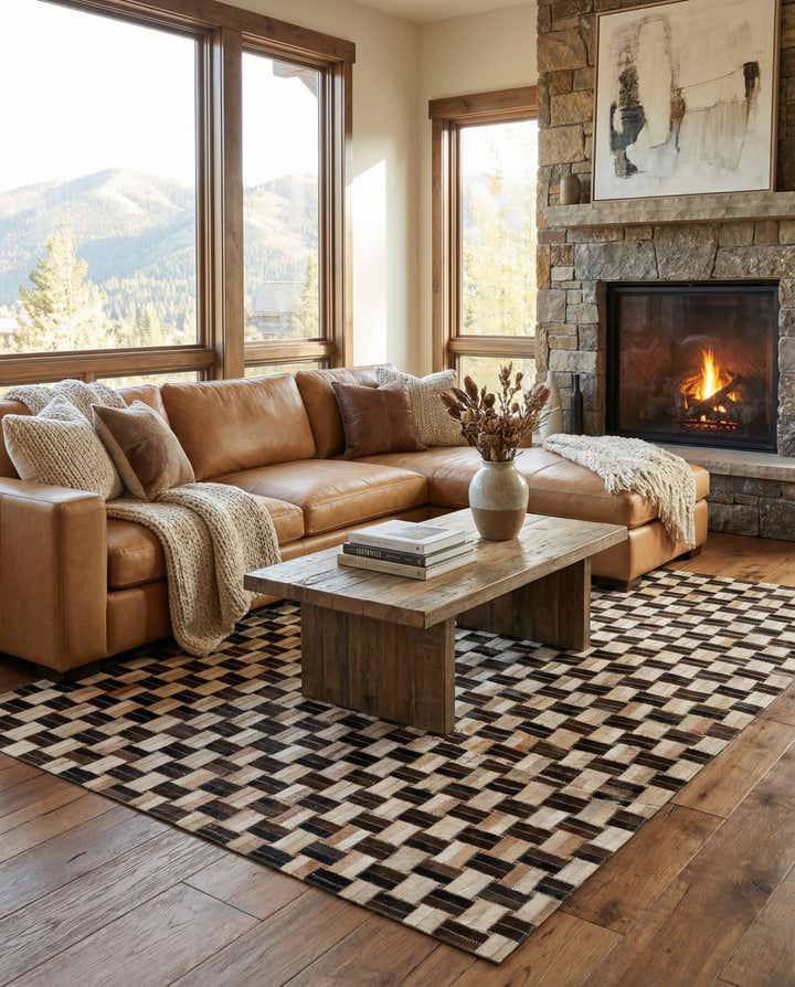 4' 11 x 7' 10 Cowhide - Patchwork Rug