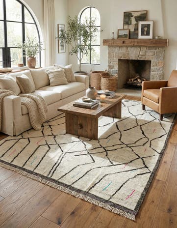 9' 1 x 12' 9 Hand Knotted Moroccan Wool Rug