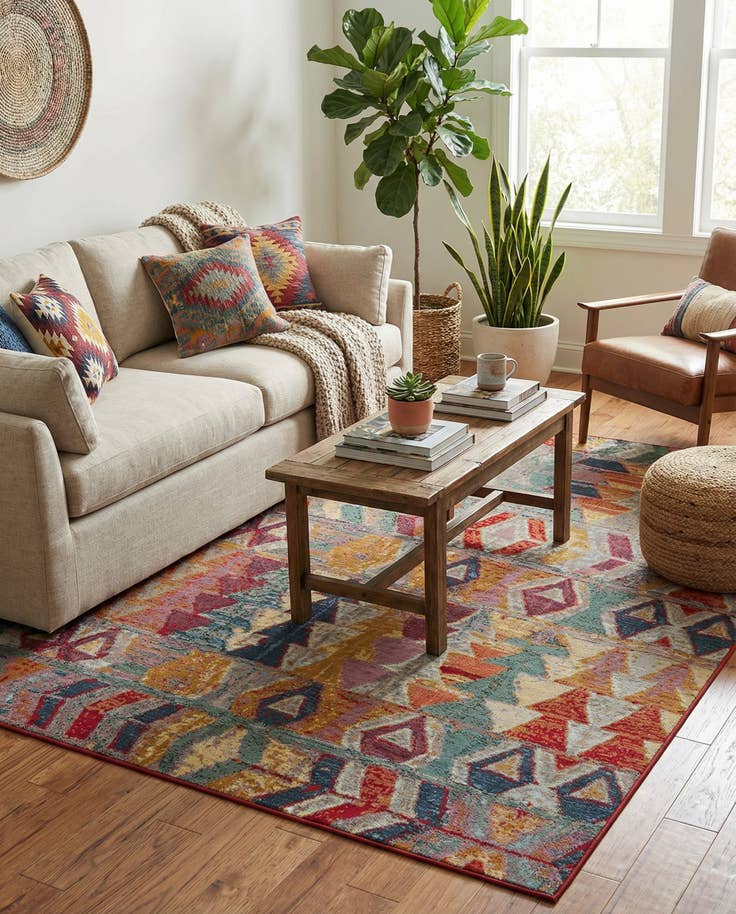 Detail image of 6' x 9' Easy-Clean Modern Indoor / Outdoor Rug