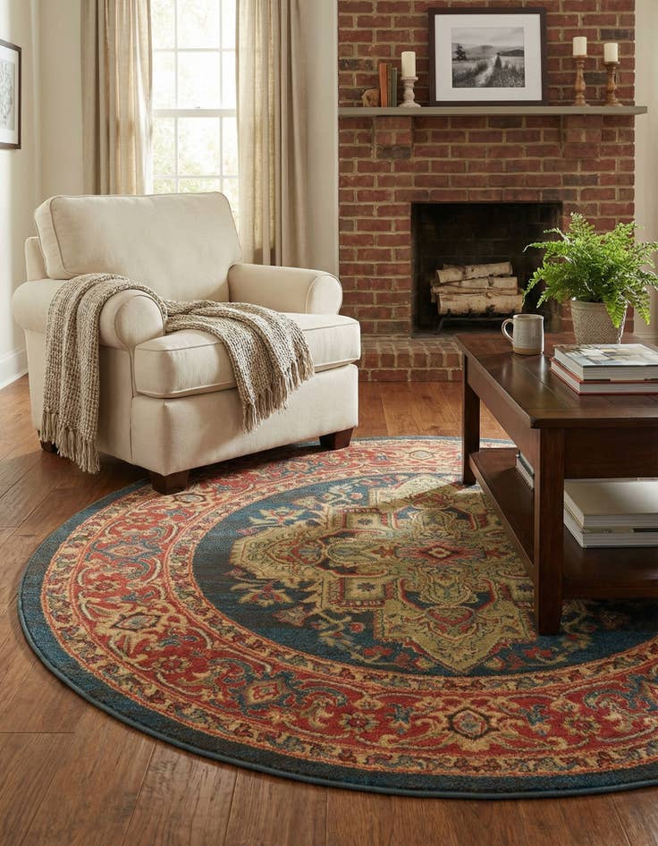 Detail image of 5' x 5' Serapi Round Rug