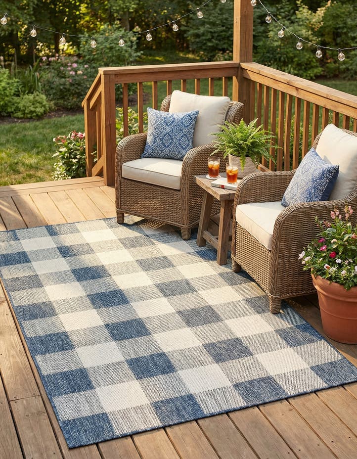4' x 6' Easy-Clean Checkered Indoor / Outd...