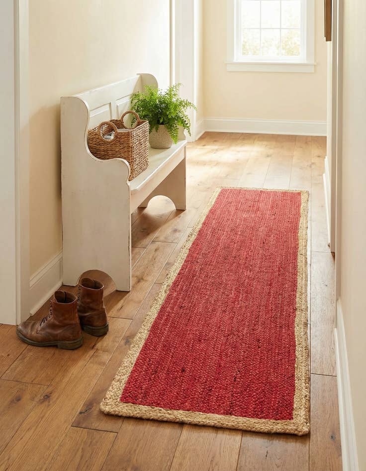 Detail image of  2' x 8'  Hand Braided Jute Runner Rug