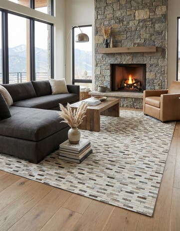 6' 8 x 9' 11 Cowhide Stocks Rug