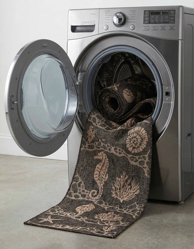 Detail image of 2' 7 x 12'  Washable Coastal Indoor / Outdoor Runner Rug