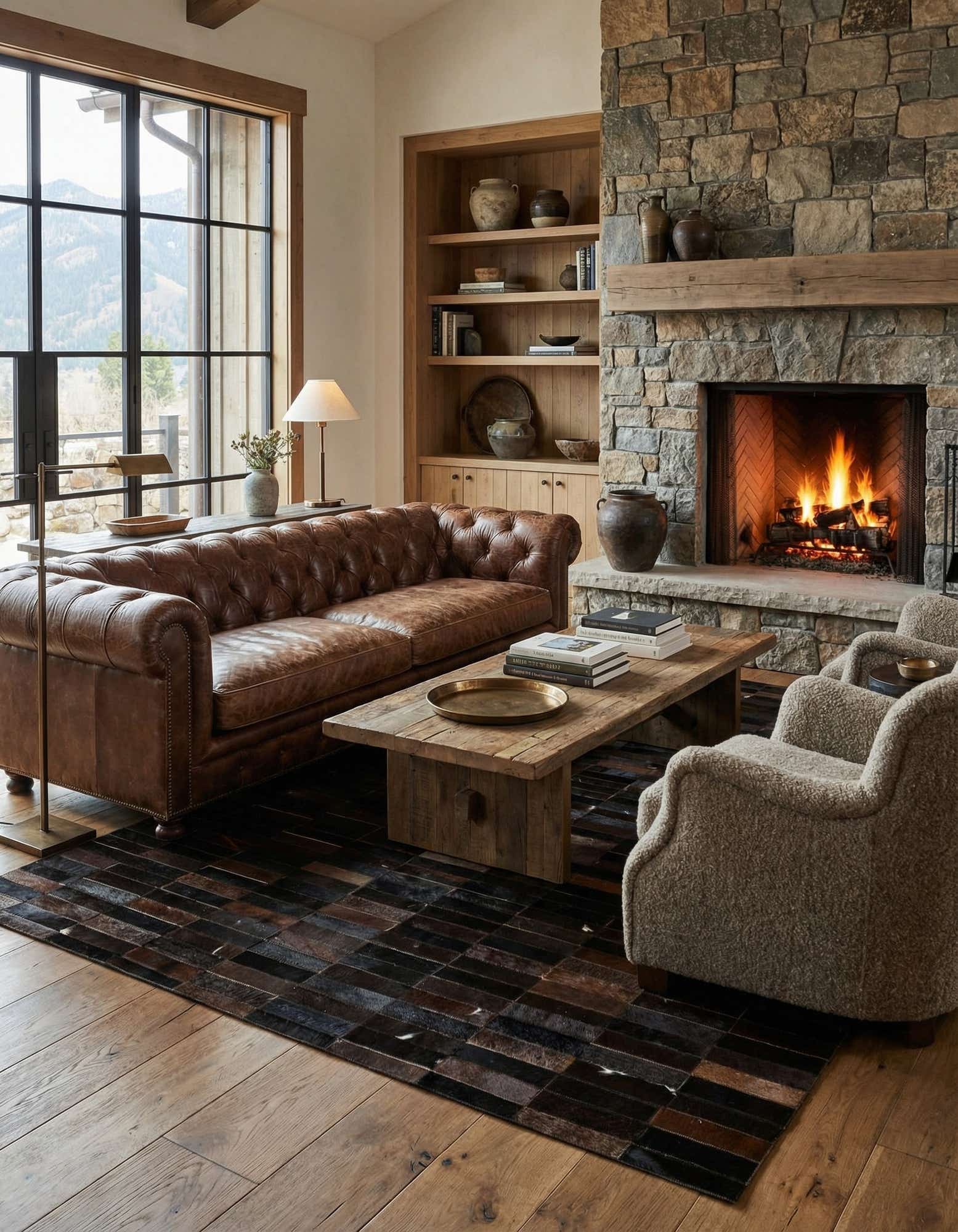 4' 11 x 8' Cowhide - Patchwork Rug