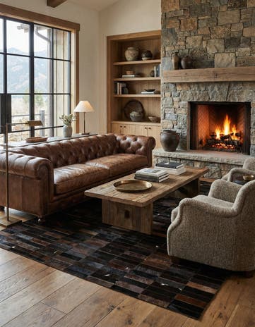 4' 11 x 8' Cowhide - Patchwork Rug