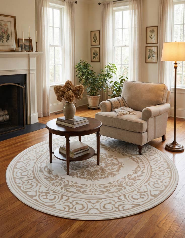 Detail image of 7' 10 x 7' 10 Hermitage Round Rug