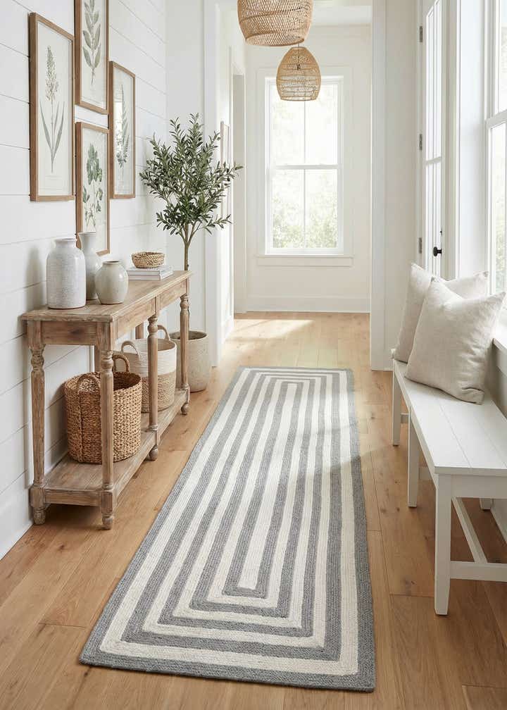 2' 7 x 10' Easy-Clean Eco Verse Washable Indoor / Outdoor Runner Rug