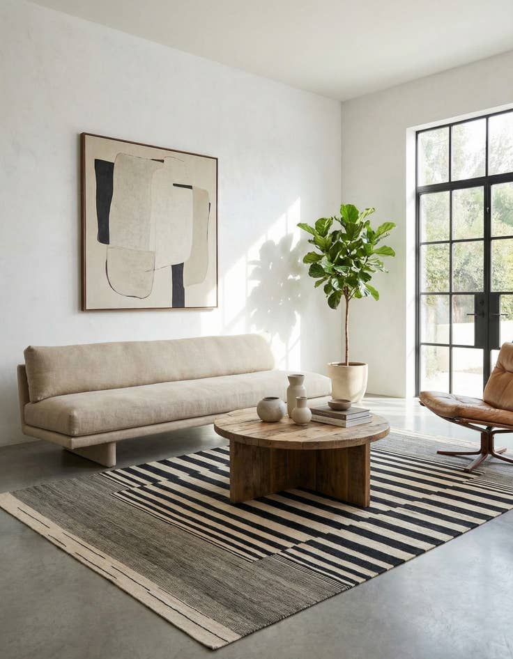 Detail image of  5' 8 x 7' 10  Hand Woven Kilim Modern Wool Rug