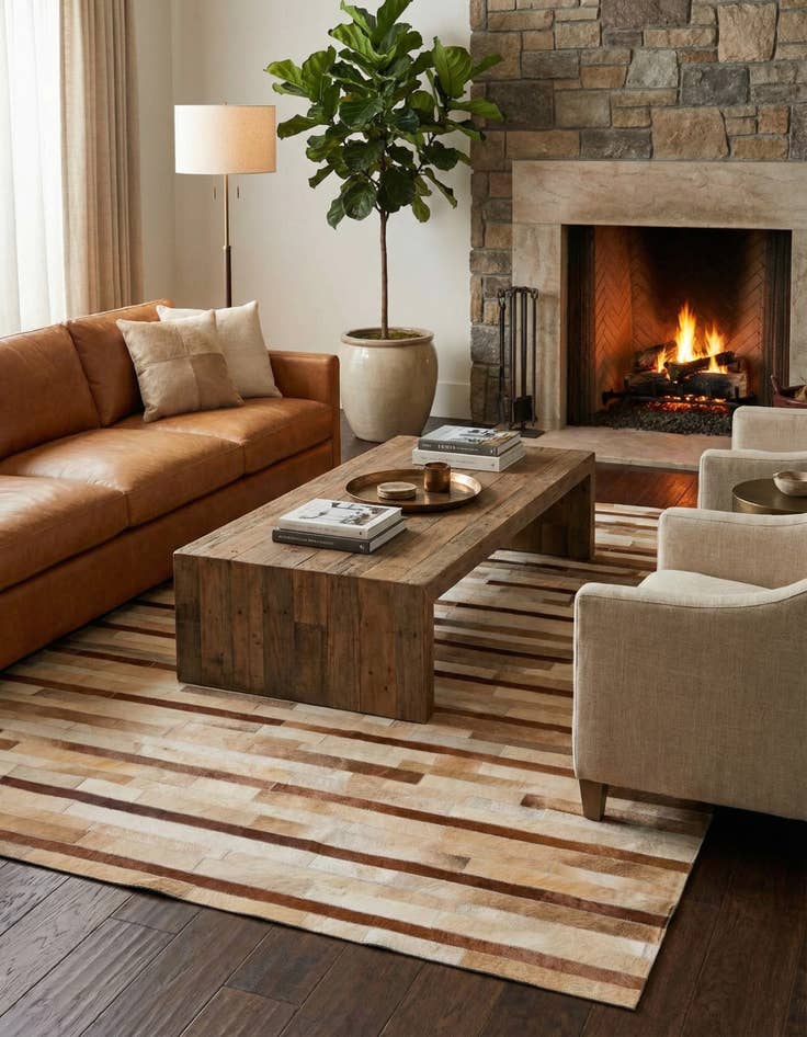 Detail image of 4' 8 x 6' 7 Cowhide Rug