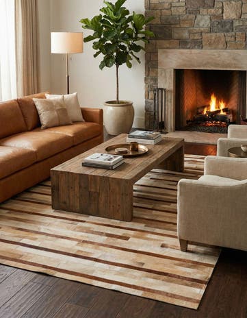 4' 8 x 6' 7 Cowhide Rug