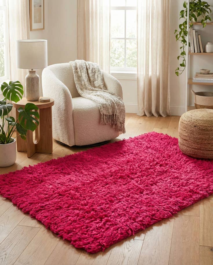 Detail image of 3' 2 x 4' 8 Hand Knotted Moroccan Wool Rug